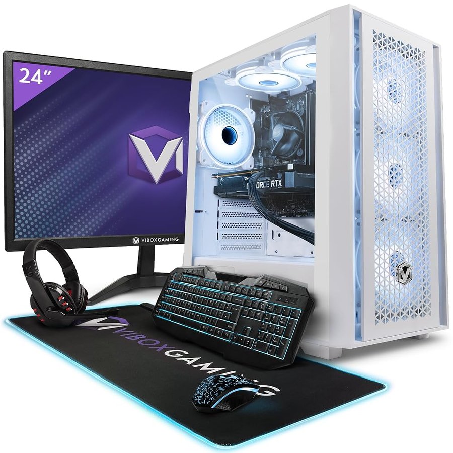 Vibox II-124 PC Gaming Completo • Schermo da 23 pollici • Intel Core i5 10400F 6 cores • Nvidia RTX 5060 8GB • 16GB RAM • 1TB SSD • Windows 11 • WiFi 6 + Bluetooth 5.4