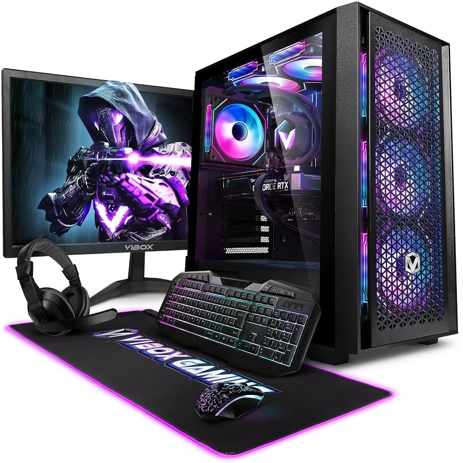 Vibox III-552 PC Gaming Completo • Schermo da 23 pollici • Intel Core i5 11400F 6 cores • AMD Radeon RX 9060 XT 16GB • 16GB RAM • 1TB SSD • Windows 11 • WiFi 6 + Bluetooth 5.4