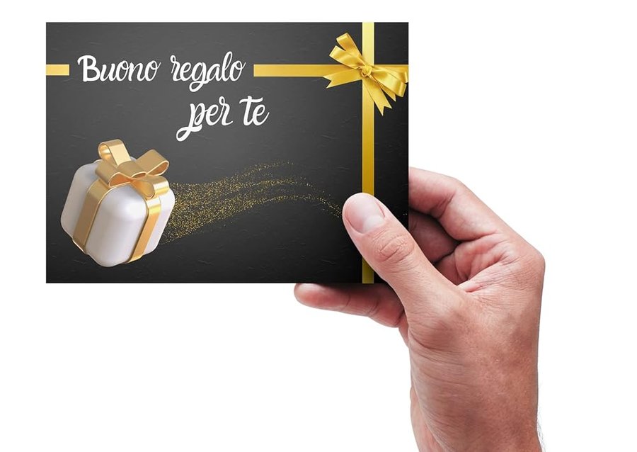 B3AL 50 Buoni Regalo da Compilare – Voucher Universali in Cartoncino Plastificato – Idea Regalo per Negozi, Eventi, Attività Commerciali – Formato 15x10,5 cm – Gift Card Eleganti