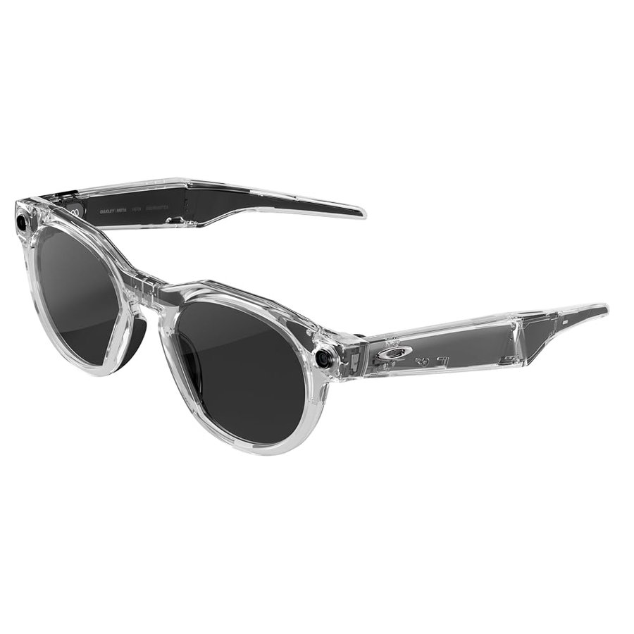 OAKLEY Meta HSTN - Occhiali Smart Unisex - Sport & Lifestyle - Transparente | Fotocamera 15 MP, video a 60 FPS, comandi vocali, audio open-ear, 8h di batteria, app Meta AI - Lente Transitions® Grey