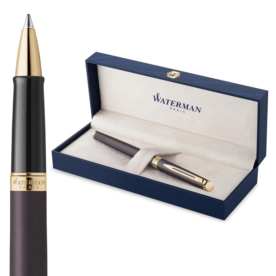 Waterman Hémisphère Penna roller | The Understated Edit | Nero lava | punta sottile | Inchiostro nero | confezione regalo