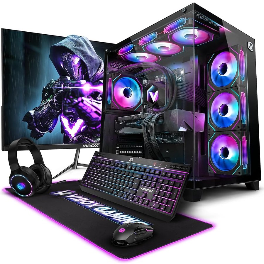 Vibox VIII-24 PC Gaming Completo • Schermo da 27 pollici • Intel Core i9 12900KF 16 cores • Nvidia RTX 5070 Ti 16GB • 32GB RAM • 1TB NVMe SSD • Windows 11 • WiFi 6 + Bluetooth 5.4