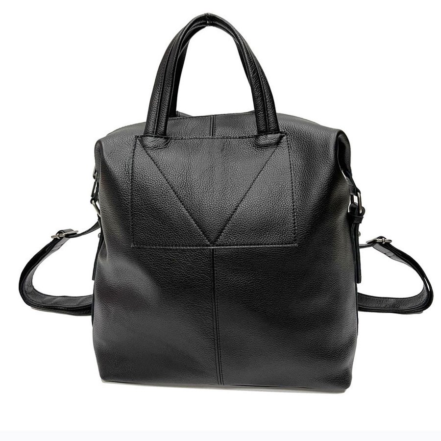 Universal Black Leather Backpack Shiralee Backpack Simple