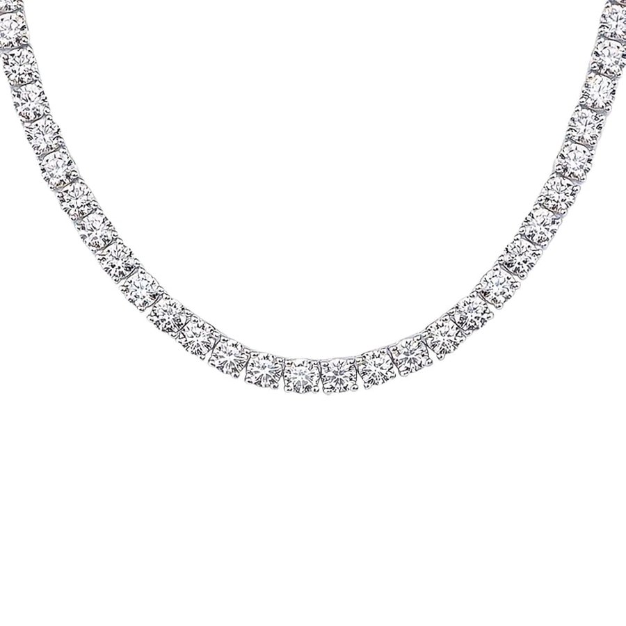 Collana da tennis in moissanite da 3 mm, da donna, da uomo, con diamanti coltivati in laboratorio, collana da tennis da sposa, collana da sposa in argento puro placcato oro 18 carati con