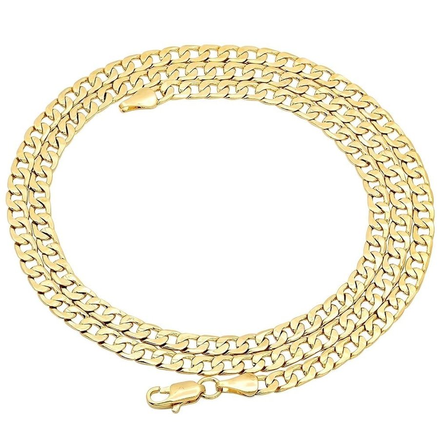 Collana a catena in oro giallo 750 18 kt, larghezza 4,40 mm, lunghezza a scelta