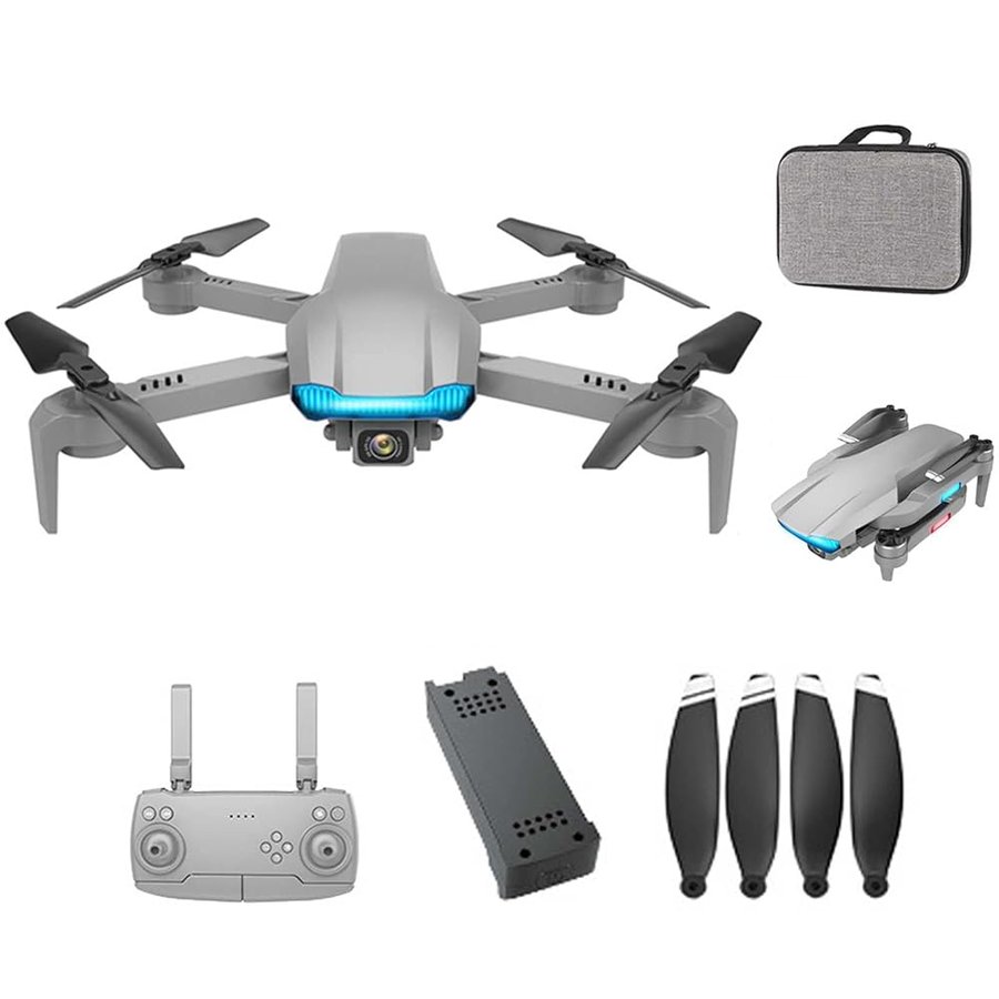 Drone with Camera for Adulto GPS 4K HD Fotografia Aeriale Professionale Quadricottero Pieghevole 20 min Flight Time Smart Return Home Follow Me Brushless Motore Remote Elicottero (Grigio 1 BATTERY)