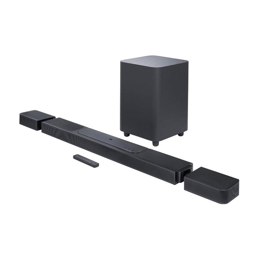 JBL Bar 1300, Soundbar a 11.1.4 Canali per TV con Casse Altoparlanti Surround Rimovibili a Batteria, Dolby Atmos, MultiBeam e DTS:X, Connessione HDMI eAR, 4K Dolby Vision, Nero, Spina AC UK (tipo G)