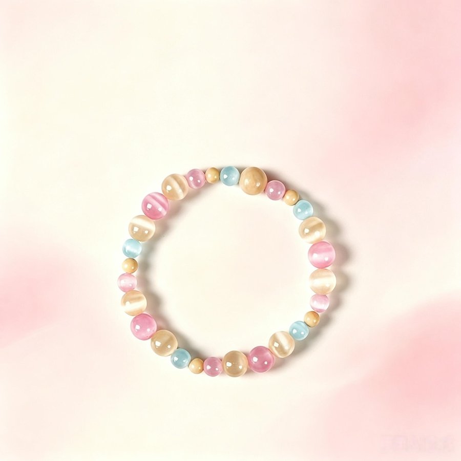 Icy Clear Cat Eye Beaded Bracelet