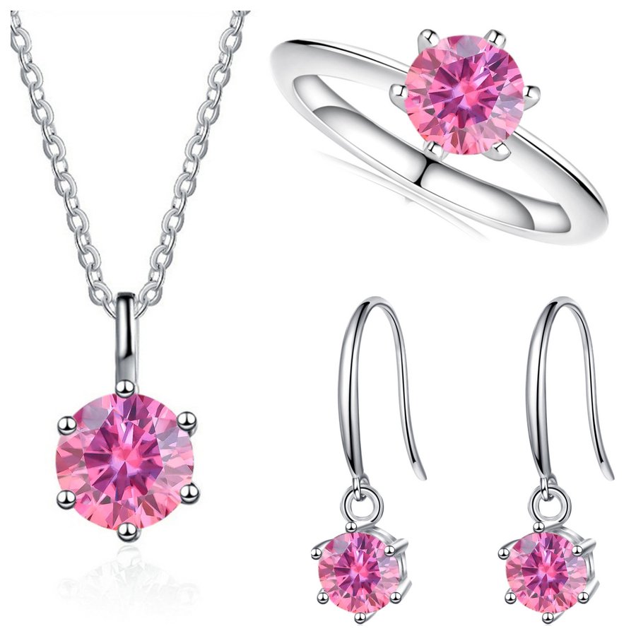 3-Carat Sterling Silver Moissanite Jewelry Set