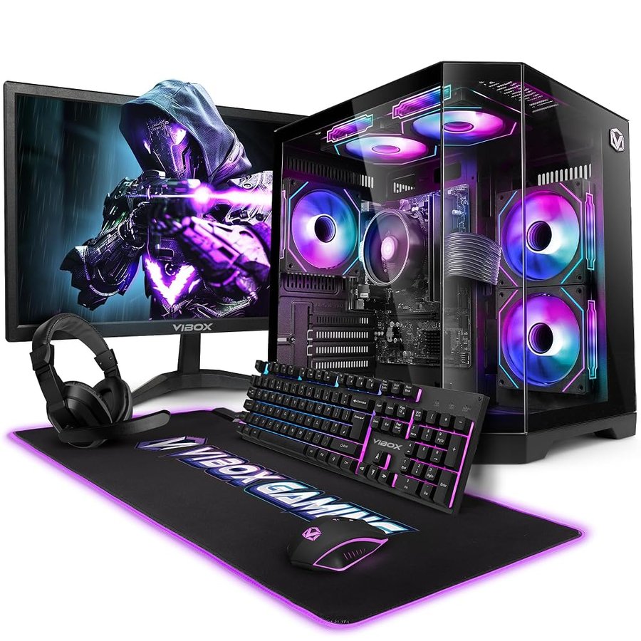 Vibox VI-78 PC Gaming Completo • Schermo da 22 pollici • AMD Ryzen 3 3200G 4 cores • Radeon Vega 8 • 16GB RAM • 480GB SSD • Windows 11 • WiFi 6 + Bluetooth 5.4