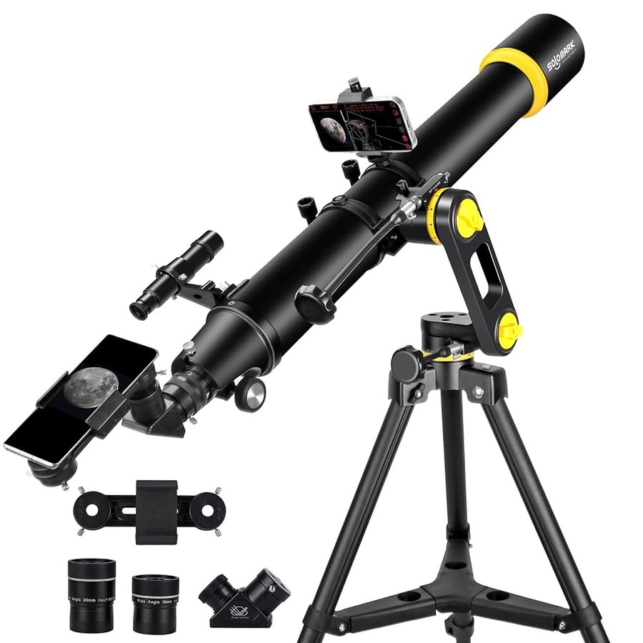 Telescopio, telescopi per adulti astronomia professionale, apertura 90 mm 1000 mm telescopio ad alta potenza per principianti e bambini con regolazione di precisione Vertisteel AZ Mount treppiede