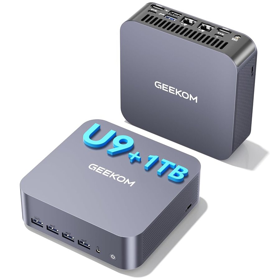 GEEKOM GT1 Mega con Intel Core Ultra 9-185H | 1TB SSD,16GB DDR5 RAM | Supporto AR in tempo reale | 6 x USB | WiFi 7 |Sistema Pronto all'uso Per Ufficio / PC aziendale