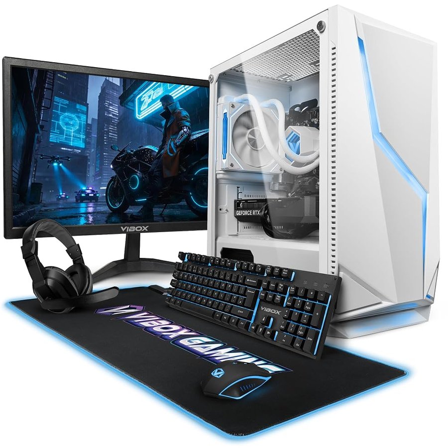 Vibox Gaming PC Completo, 23" Monitor, Intel Core i9 12900KF, Nvidia RTX 5060 Ti 8GB, 16GB RAM, 1TB SSD, Windows 11, WiFi 6 + Bluetooth 5.4