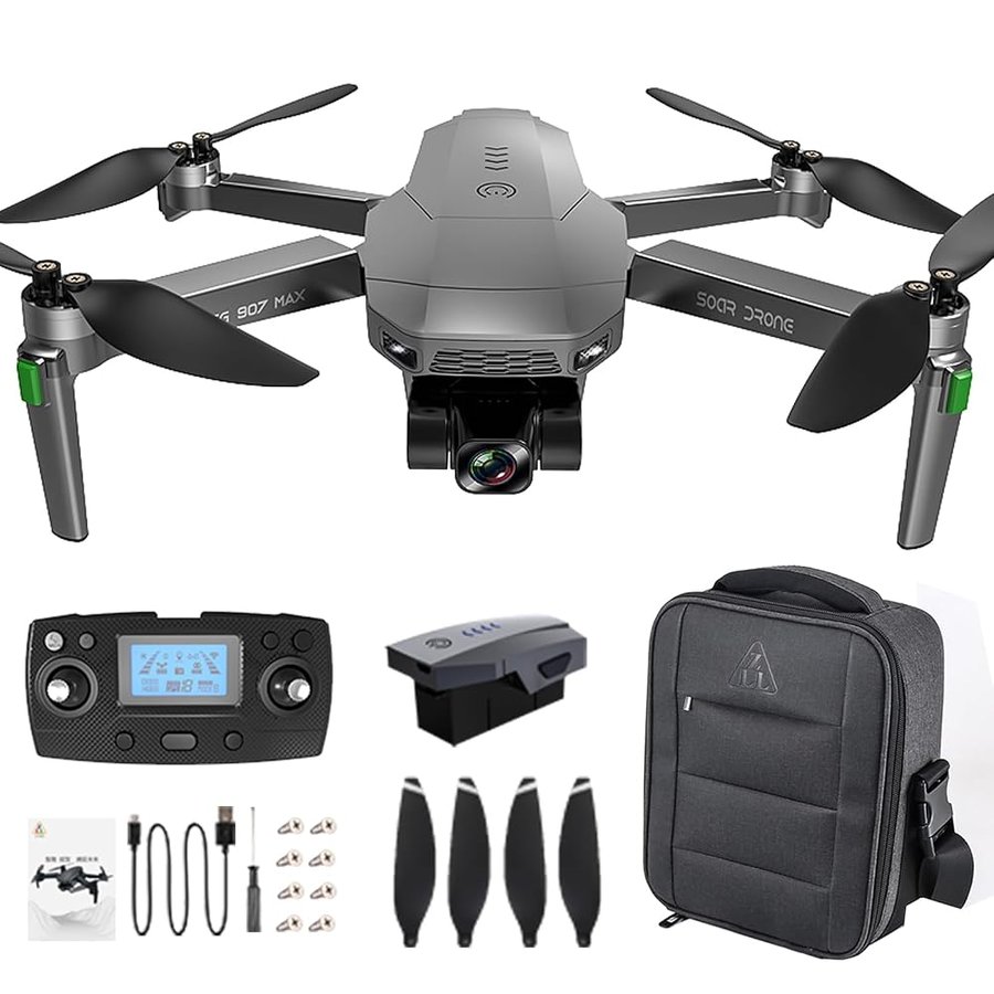 ERCHO SG907 Max GPS Drone con giunto cardanico a 3 assi 4k fotocamera professionale HD, motore brushless, tempo di volo 23 minuti, ritorno autonomo RC Quadcopter per adulti (SG907 Max 1batteria)