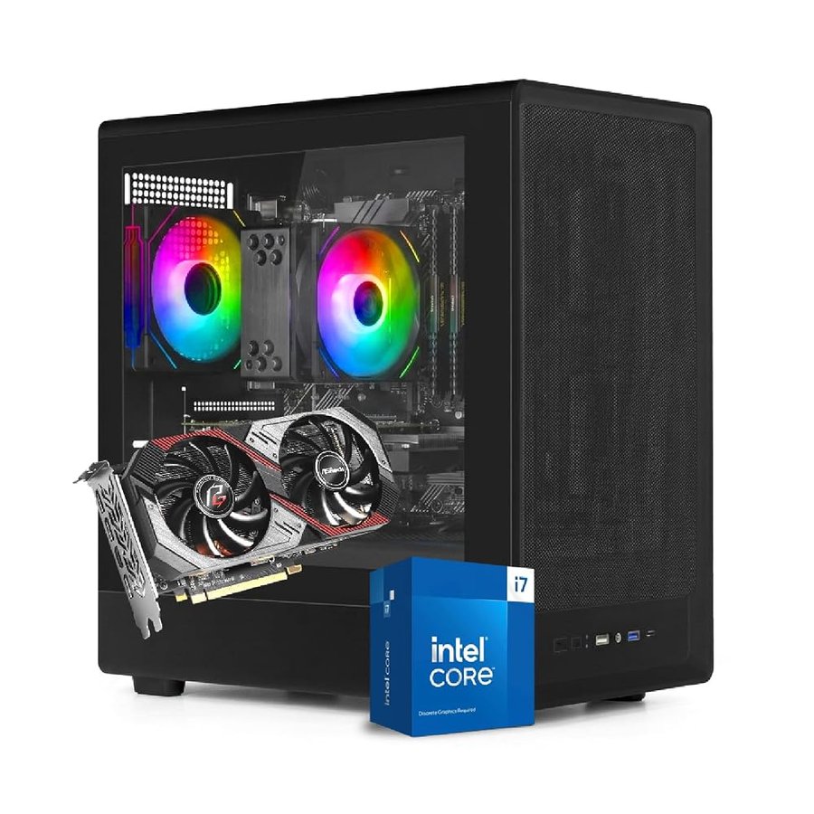 Nuwo PC Gaming Fisso i7 fino a 4GHz | 16GB RAM DDR4 | SSD 1TB | Radeon RX 5600 6GB | Windows 11 Pro Preinstallato | Computer Desktop Gaming | Wifi Ready | Pronto all'Uso | Spider