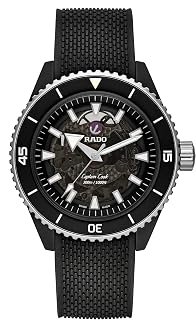 Orologio da uomo Captain Cook svizzero automatico con cinturino in gomma, nero, 21 (modello: R32127156)