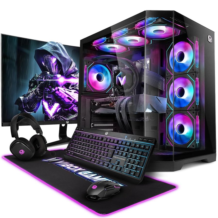 Vibox PC Gaming Completo • Schermo da 27 pollici • Intel Core i9 12900KF 16 cores • Nvidia RTX 5080 16GB • 32GB RAM • 1TB NVMe SSD • Windows 11 • WiFi 6 + Bluetooth 5.4 • Noir