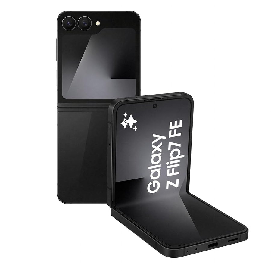 Samsung Galaxy Z Flip7 FE Smartphone AI pieghevole, 3 anni di Garanzia del produttore, RAM 8GB, 256GB, Display 3,4" Super AMOLED/6,7" Dynamic AMOLED 2X, Fotocamera 50MP, Black [Versione italiana]