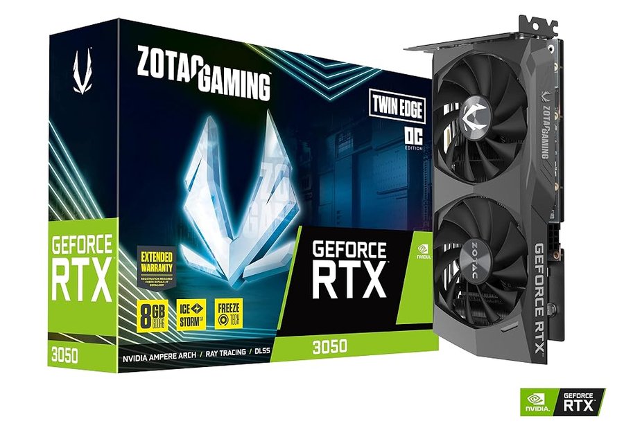 Zotac Gaming Geforce Rtx 3050 Twin Edge Oc 8Gb Gddr6 3Xdp 1Xhdmi, ‎Nero, ‎22.4 x 11.6 x 3.9 cm; 600 grammi