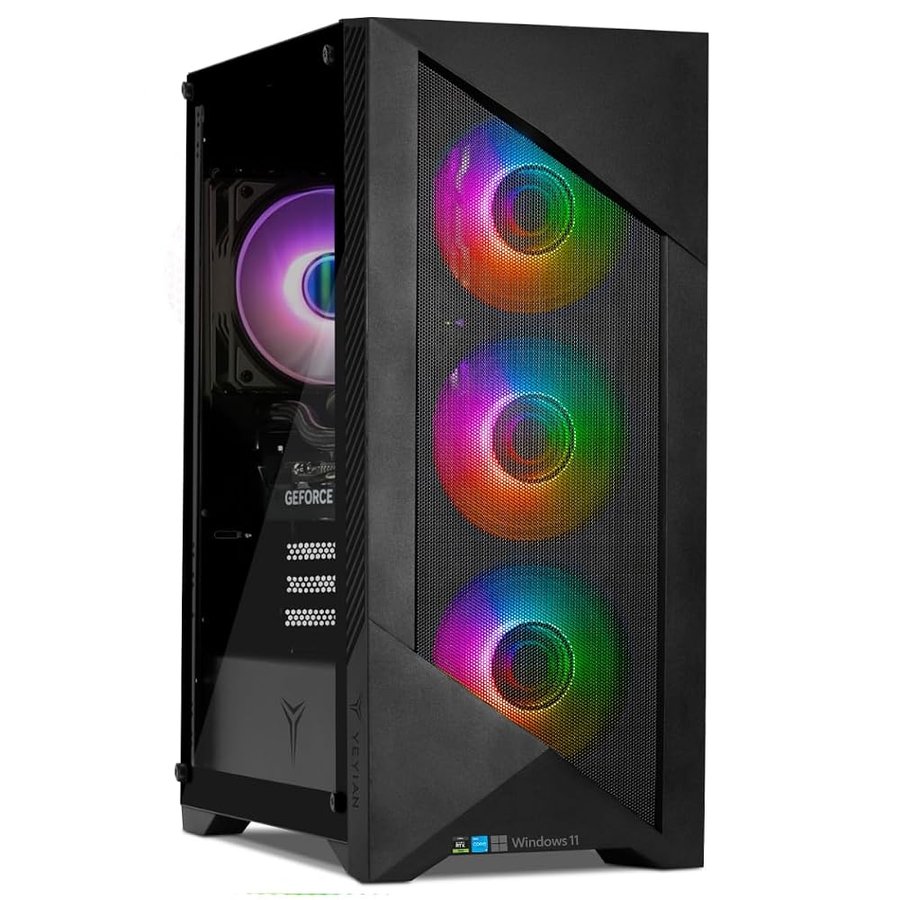 YEYIAN Gaming PC Edge | Intel i7-14400F 10-Core (4.7GHz OC) | NVIDIA RTX 5070 | 32GB (2x16) DDR3 3000MHz | 1TB NVMe SSD Gen4 | Windows 7