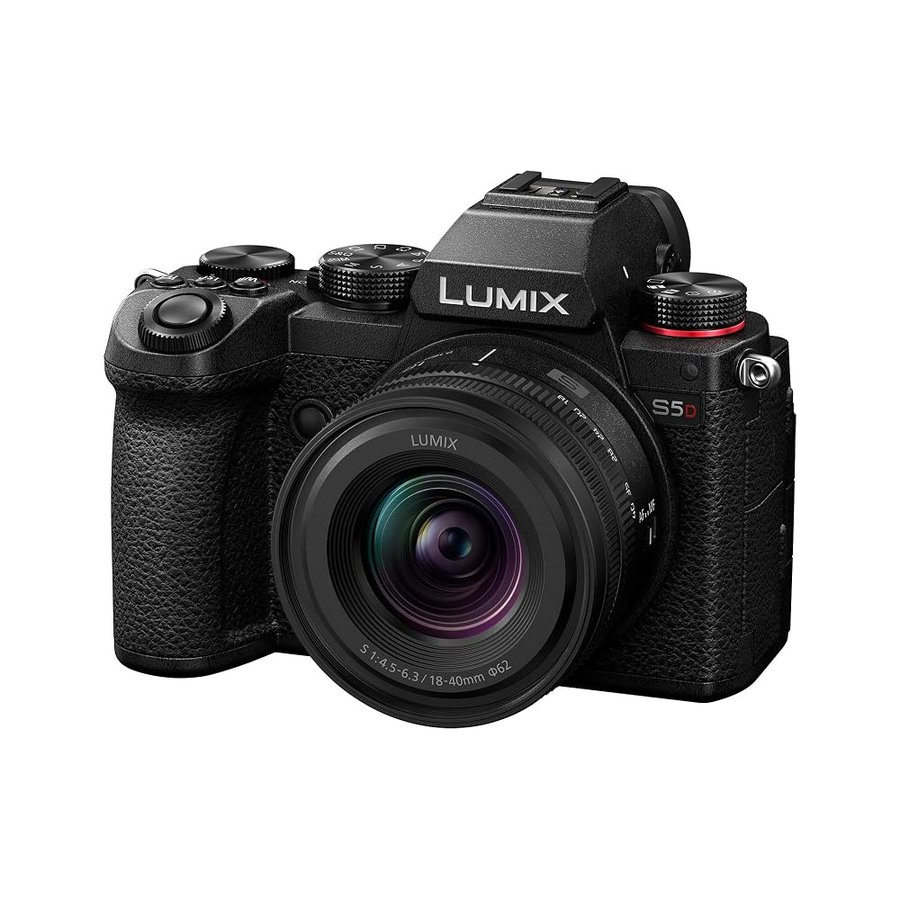 Panasonic Lumix S5D, Corpo Macchina Mirrorless Full Frame, con Obiettivo S-R1840E 18-40 mm S 24,2MP, Registrazione 4K 60P, Live View Finder, Monitor ad Angolo Libero, Wi-Fi, Bluetooth, Nero