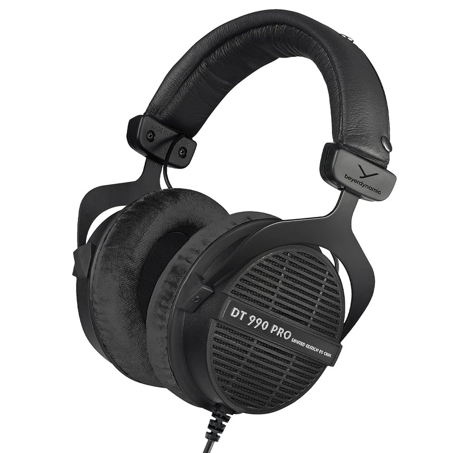beyerdynamic DT 990 PRO Black Edition Cuffie da studio, aperte, 80 Ohm | Design aperto, riproduzione sonora precisa, realizzate a mano in Germania – per mixing, mastering ed editing