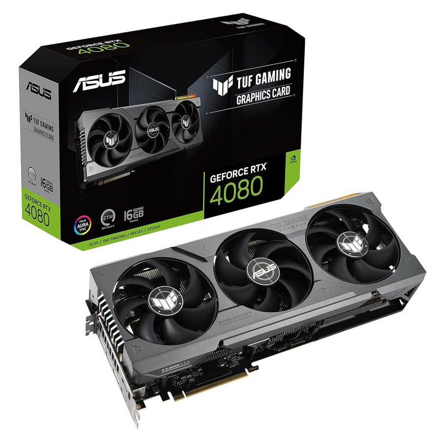 ASUS TUF Gaming NVIDIA GeForce RTX 4080 Scheda Grafica Gaming, OpenGL 4.6, 16 GB GDDR6X, PCIe 4.0, HDMI 2.1a, DisplayPort 1.4a, GPU Tweak III, Nero