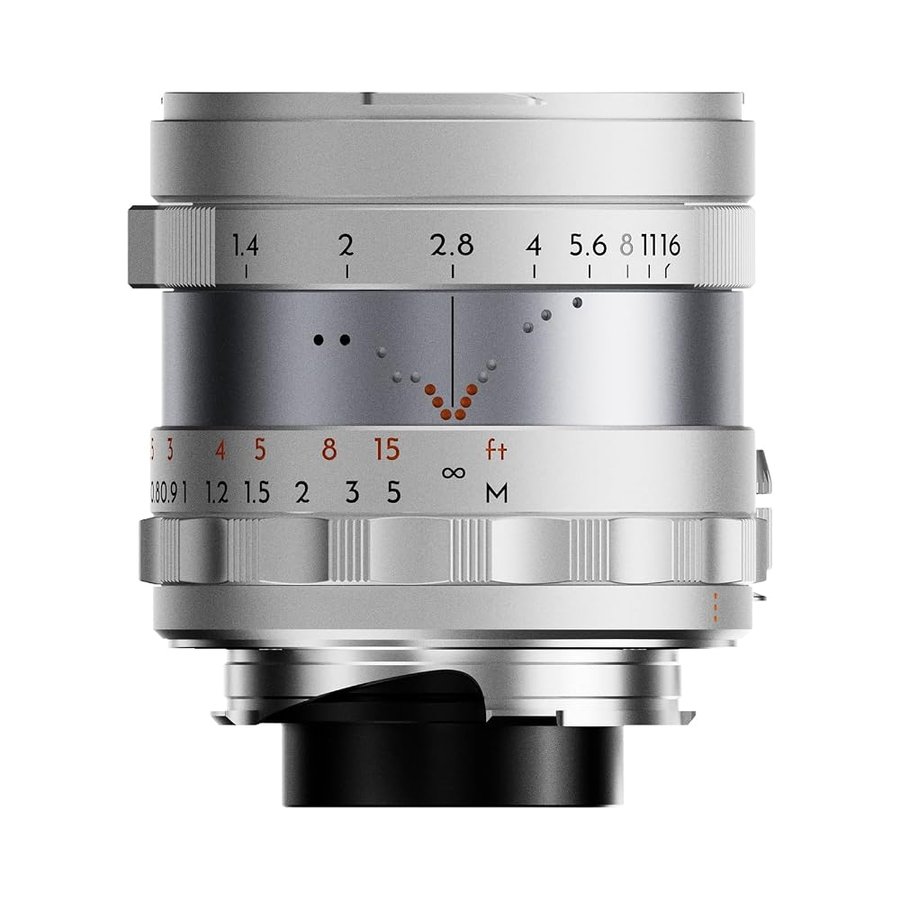 Full-Frame Photography Lens Simera 28 mm f1.4 for Leica M Mount - Silver