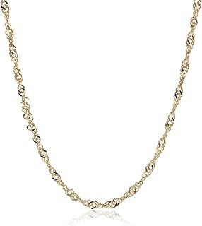 Collana Singapore in oro giallo 18 carati/750, larghezza 3 mm, unisex, lunghezza a scelta, Oro