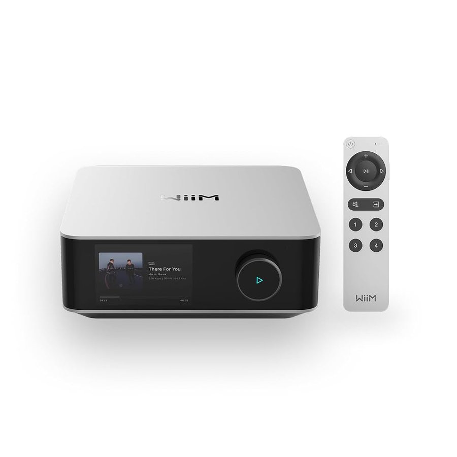 WiiM Amp Ultra Amplificatore Stereo Streaming & HDMI ARC E RoomFit, Argento