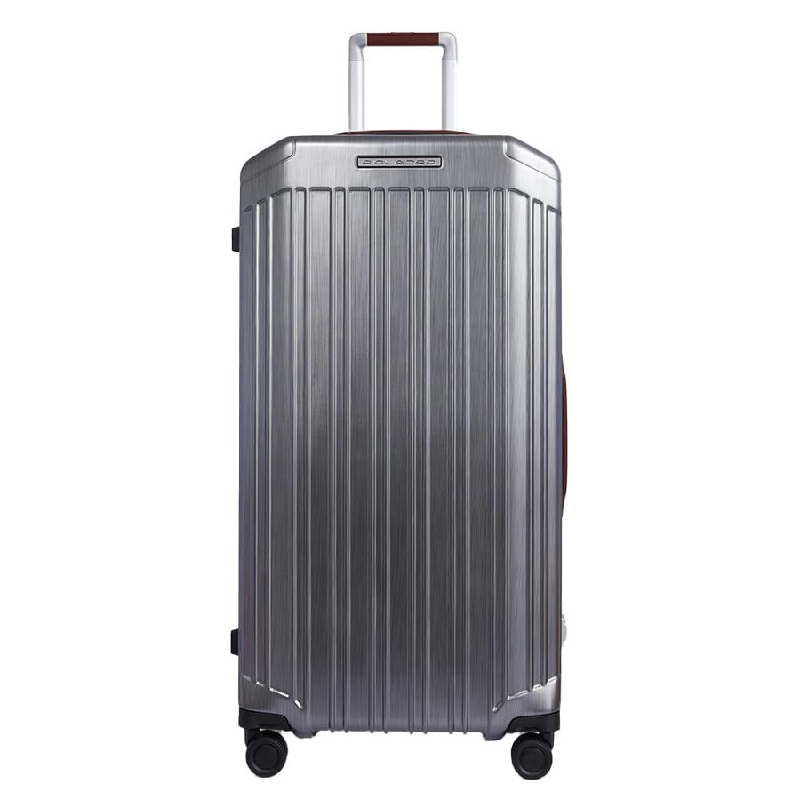 Trolley Trunk 4 Ruote Policarbonato - Unisex - Nero e Cuoio