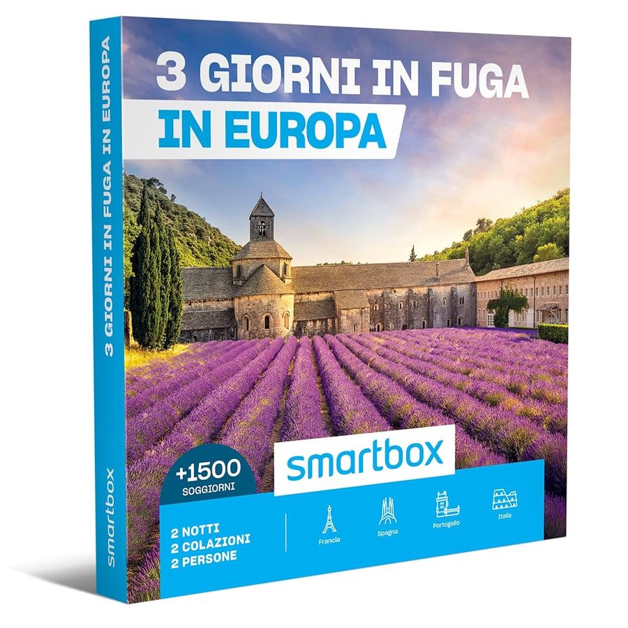 Smartbox - Cofanetto regalo 3 giorni in fuga in Europa - Idea regalo per la coppia - Due notti con colazione per 2 persone