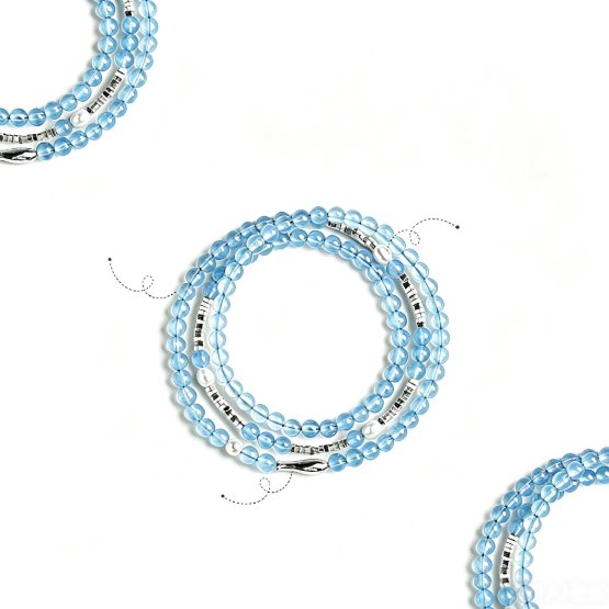 Aquamarine Color Quartzite Beaded Bracelet