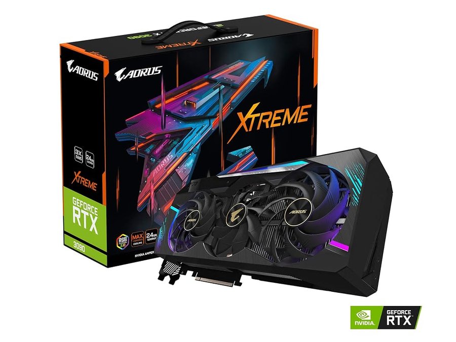 Gigabyte AORUS - Scheda grafica GeForce RTX 3090 Xtreme 24G, raffreddamento massimo coperto, 24 GB 384-bit GDDR6X, GV-N3090AORUS X-24GD