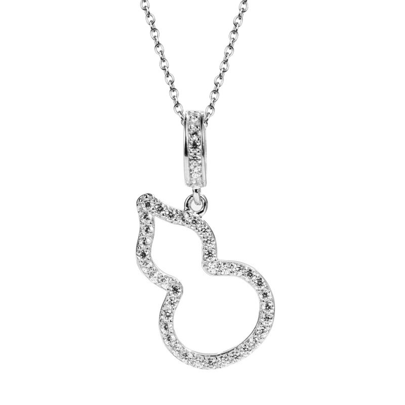 S925 Sterling Silver 44pcs D Color VVS1 Moissanite Hollow Outline Necklace 43cm Pave Pendant GRA Certified Gift Box