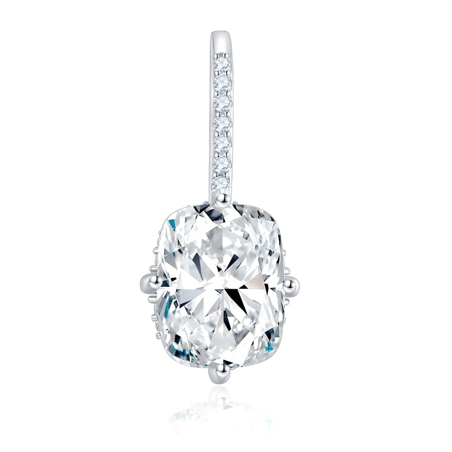 S925 Sterling Silver 7x9mm Oval Cushion Cut Moissanite Dangle Earrings  Platinum Plated Hook Drop With GRA Certificate Elegant Jewelry Gift Box Set For Women