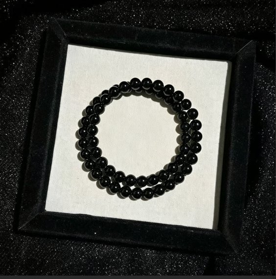 Natural Obsidian Beaded Bracelet