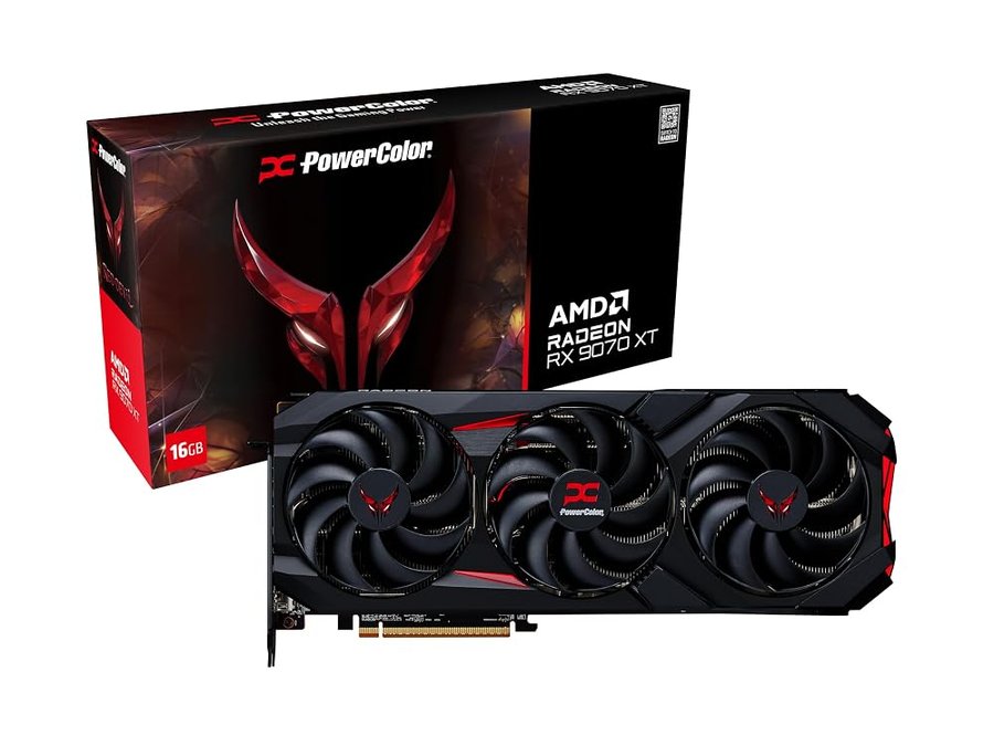 PowerColor Radeon RX 9070 XT Red Devil 16GB GDDR6 OC PCIe 5.0 Grafikkarte (RX9070XT 16G-E/OC)