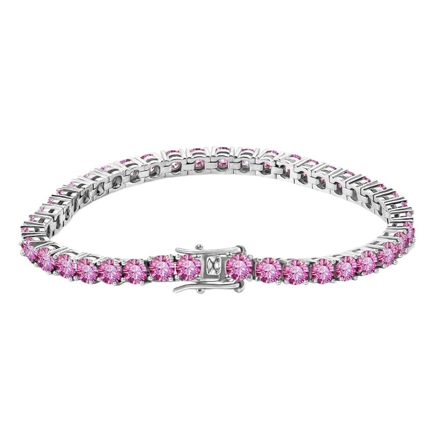 Moissanite Bracciale tennis da donna 18 carati Bracciale tennis da donna in argento Sterling S925 rosa Bracciale tennis da donna Bracciale da laboratorio con diamanti Moissanite 3 mm Bracciale