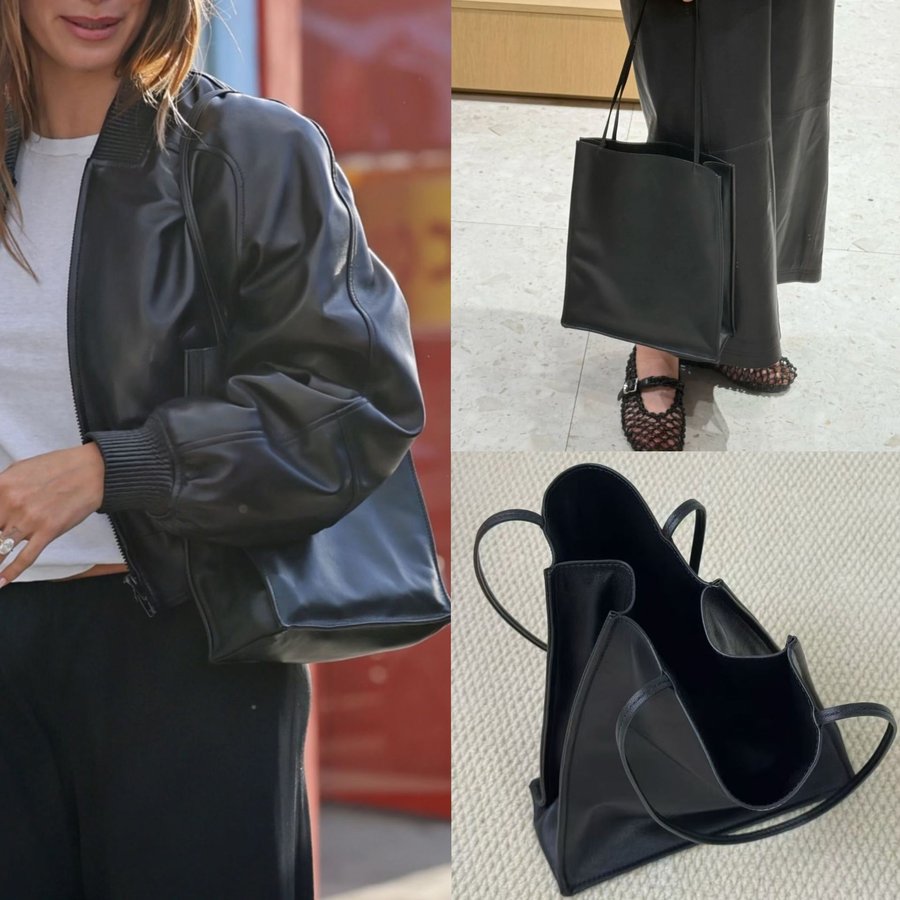 Genuine Leather Minimalist-Style High-Capacity Sheepskin Commuter Bag