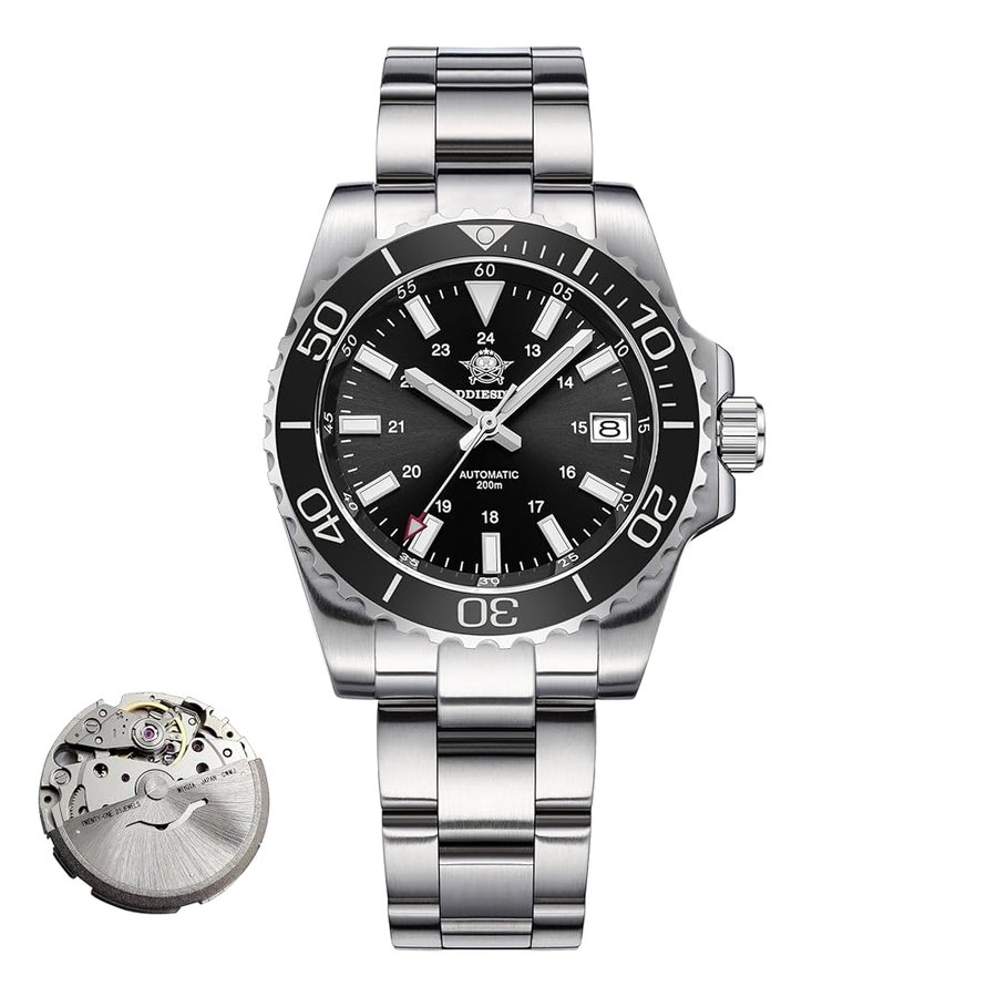 Orologio Uomo Automatico Meccanico 8215 Quadrante Satinato a Raggi Solari Impermeabile 20 ATM Vetro Zaffiro Sintetico Super Luminoso BGW9 Acciaio Inossidabile
