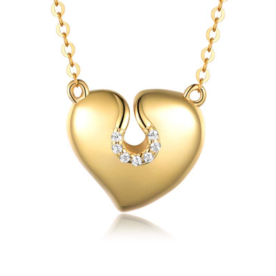 S925 Silver Gold Plated 7-Stone Heart Moissanite Necklace 46cm D Color VVS1 GRA Certified Gift Box