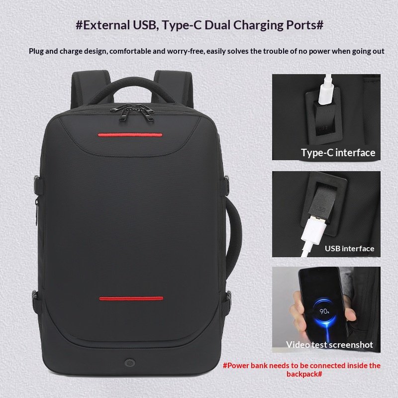 Expandable Duffel Bag Mens Vacuum-Compression High-Capacity Travel Backpack