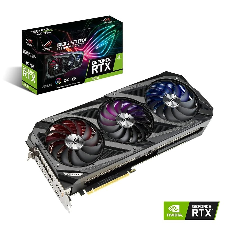 ASUS ROG Strix NVIDIA GeForce RTX 3090 OC Edition Scheda Grafica, 24GB GDDR6X 384-bit 19.5 Gbps PCIE 4.0, GPU NVIDIA Ampere, ROG-STRIX-RTX3090-O24G-GAMING