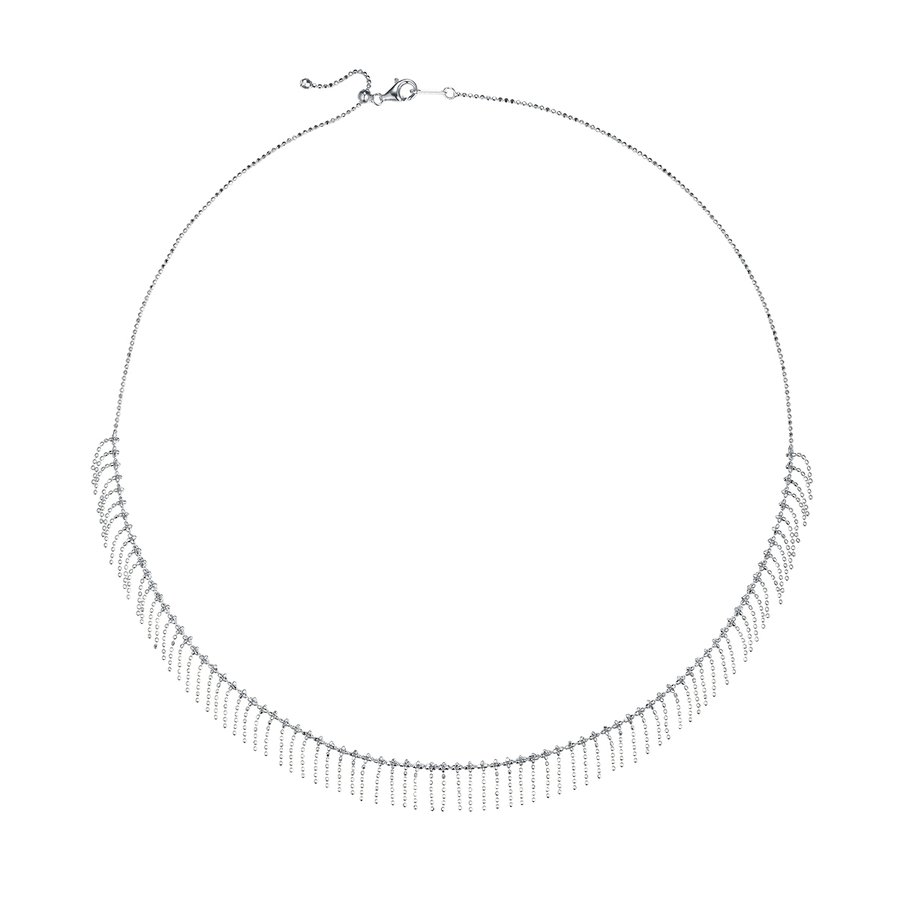 S925 Sterling Silver Tassel Necklace For Women 45cm Adjustable 3.9g Lightweight 10.5mm Wide Platinum Gold Rose Gold Plated Gift Box