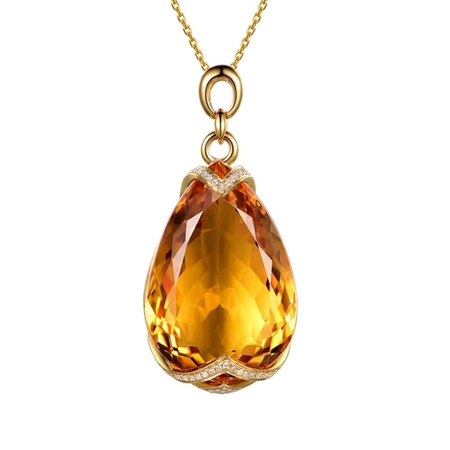 Catenina Collana Oro Giallo 18K 750 Donna,Collana Catena Goccia d'acqua con Corallo 45 ct Donna Collane di Oro