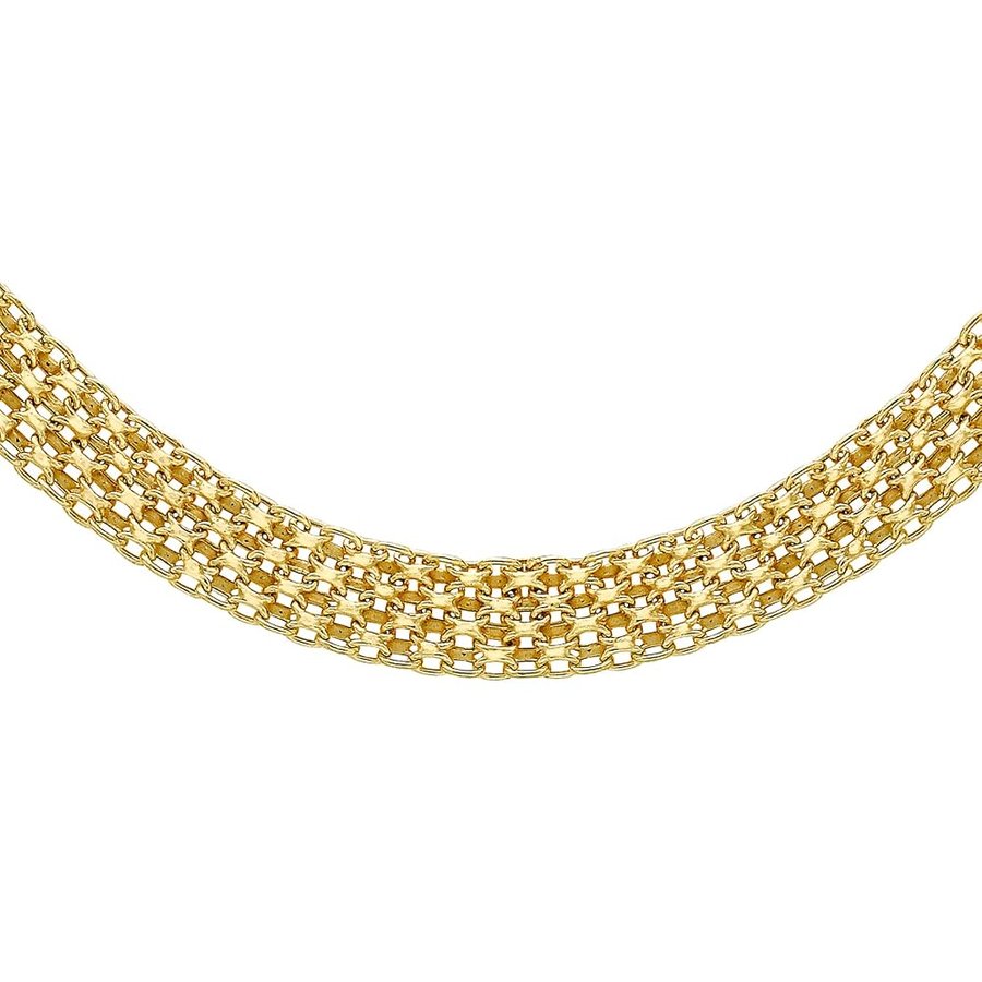 Collana da Donna in Oro Giallo 9 ct con Catena Bismark di 46 cm/18 Pollici