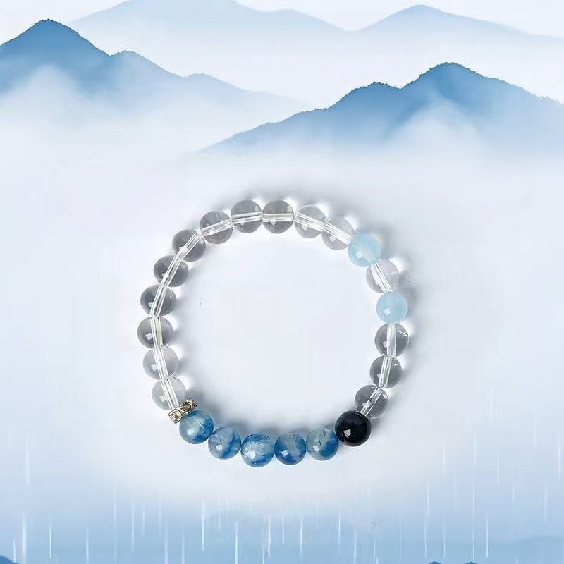 White Crystal Blue Crystal Bracelet