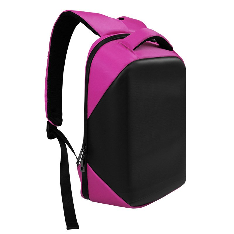 Regular LED Backpack Cycling Double Bag DIY Text Animation Polyester Material Hot Sale - Rose Red WiFi