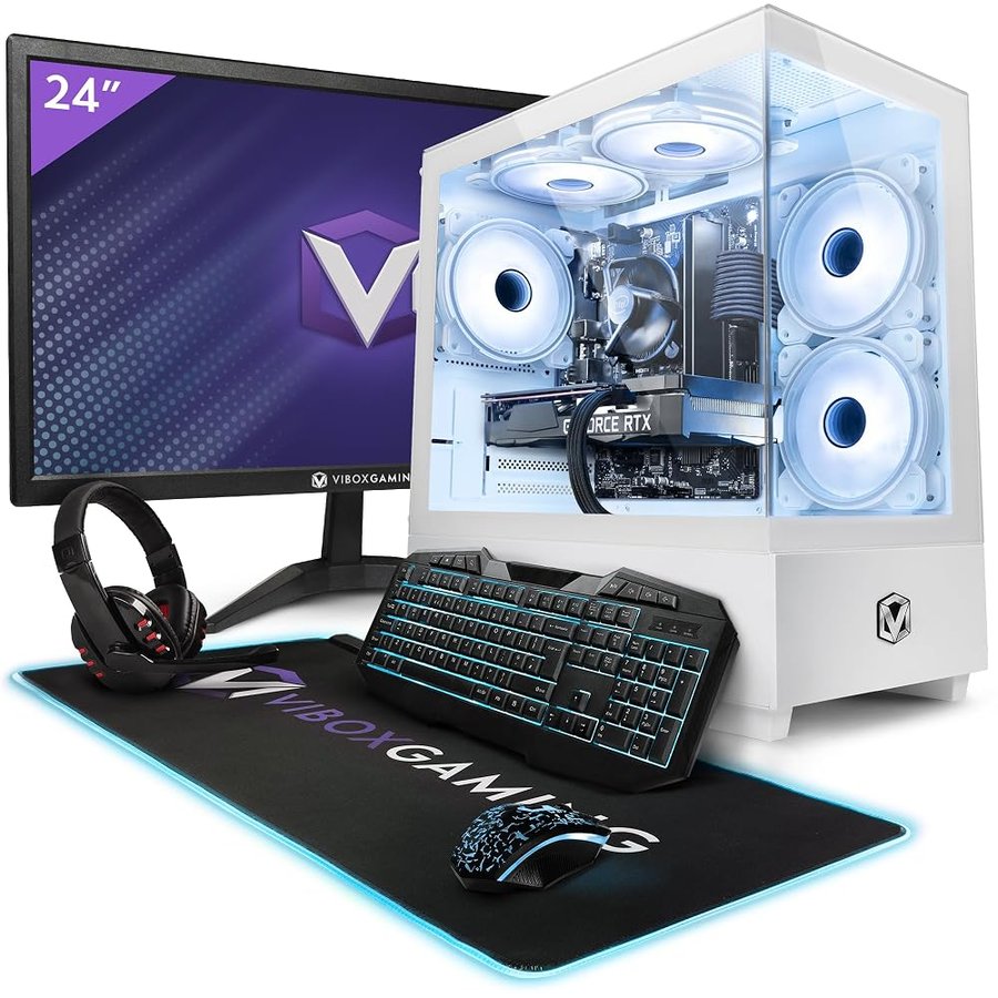 Vibox II-132 PC Gaming Completo • Schermo da 23 pollici • Intel Core i5 10400F 6 cores • Nvidia RTX 3050 6GB • 16GB RAM • 500GB SSD • Windows 11 • WiFi 6 + Bluetooth 5.4